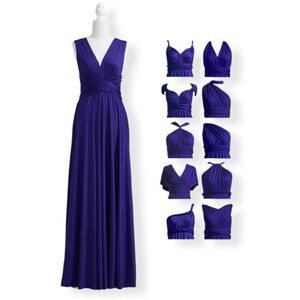 Plus Midnight Blue Muti-Wrap Dress